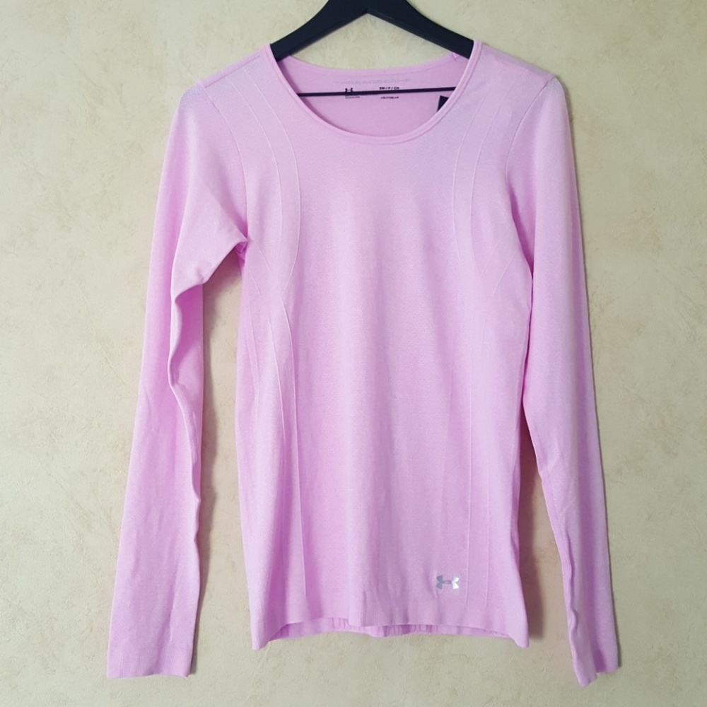 Under Armour fitted pink heat gear long sleeves